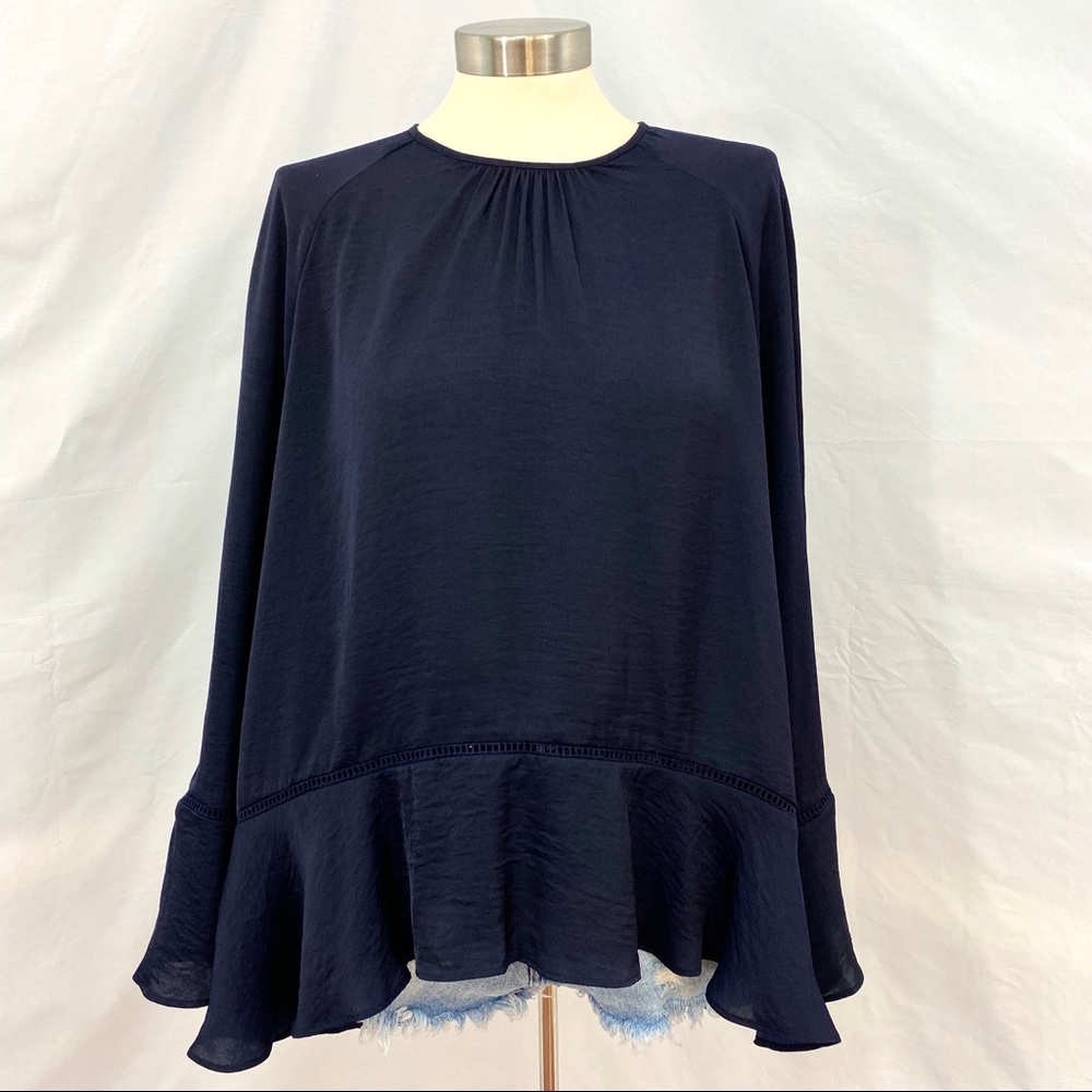 Navy Blouse Top - PLUS